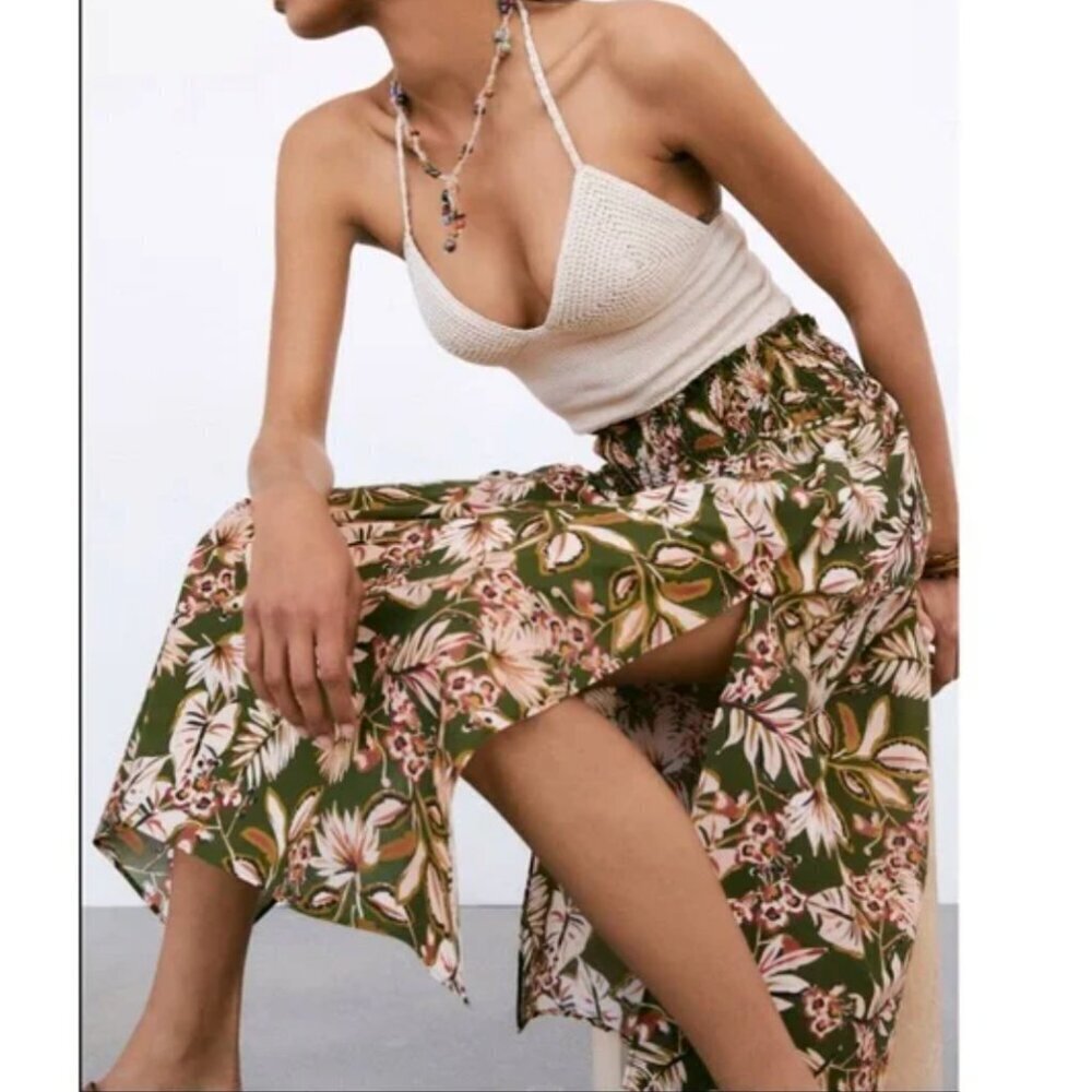 ZARA Floral Print Maxi Skirt -Size Large